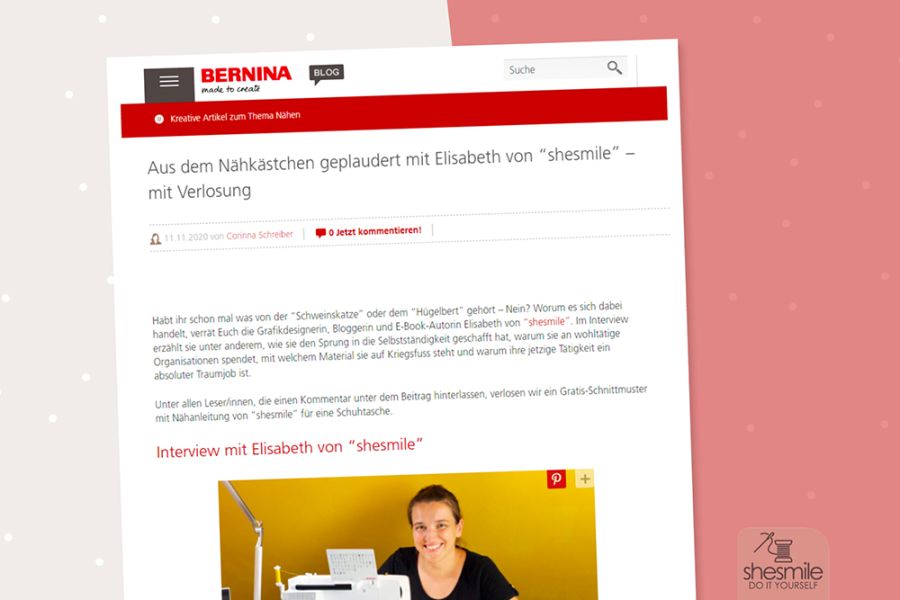 Aus dem Nähkästchen geplaudert, shesmile im Interview im Bernina Blog!