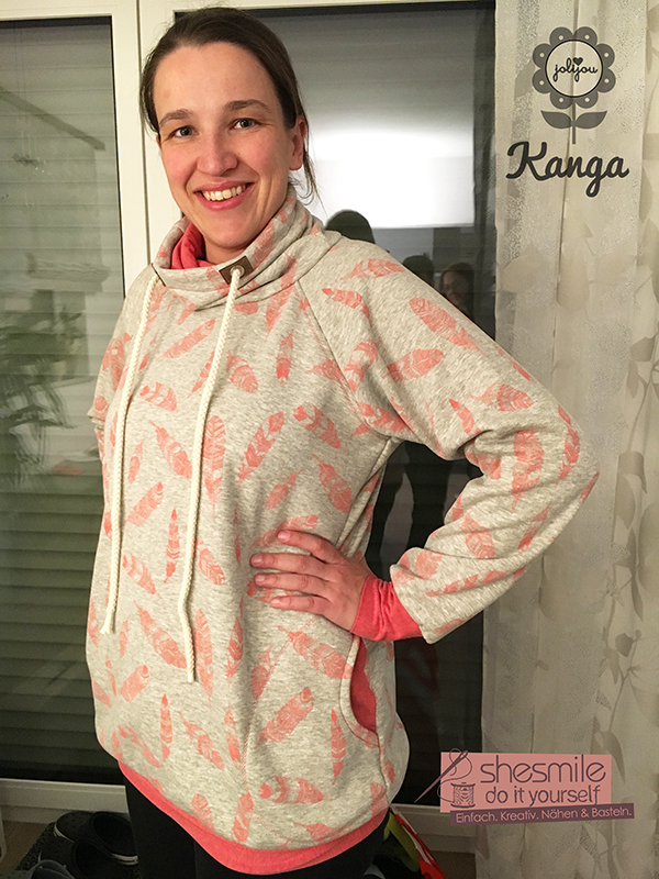 Mein erster Kragen-Hoodie: Kanga - Raglan-Sweater (Nähanleitung und Schnittmuster von Jolijou) Genäht von shesmile.