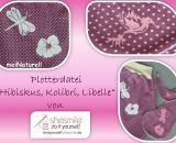 Hibiskus-Blüte, Libelle und Kolibri (Plotterdatei und Illustration von shesmile)