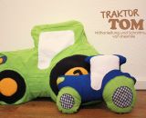 Traktor-Kuschelkissen - Tom (Nähanleitung und Schnittmuster, samt Plotterdatei und Stickdatei von shesmile)