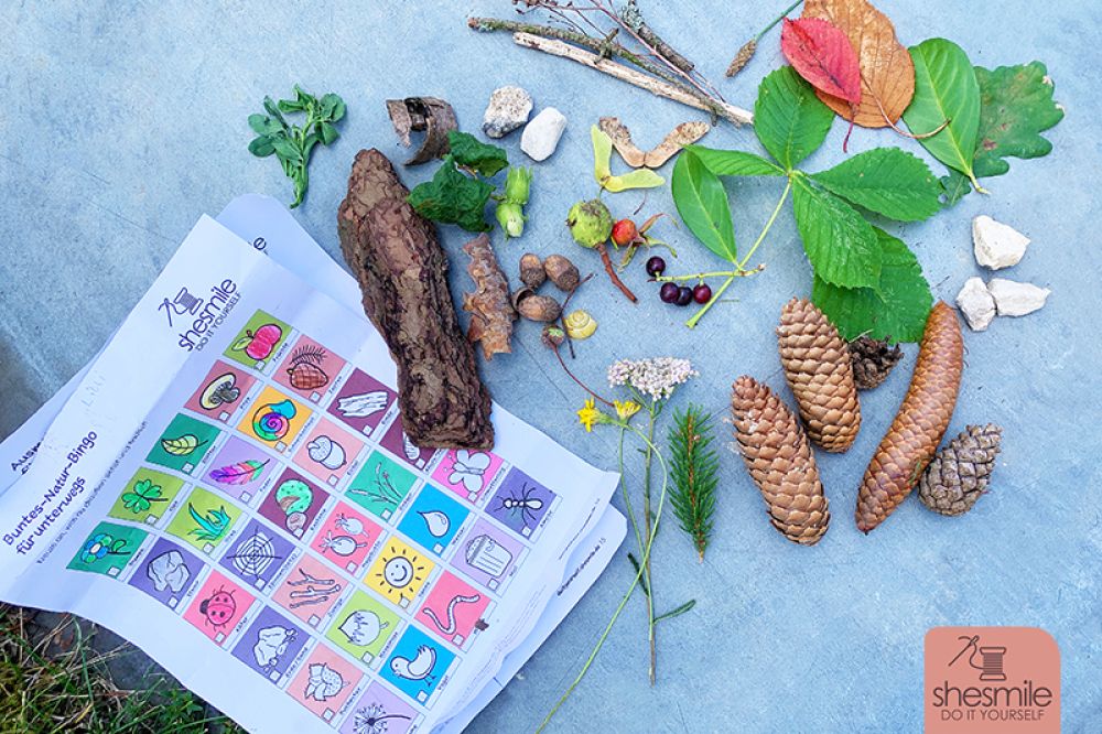 Druckvorlagen und Spielideen für ein Natur-Bingo gestaltet als PDF-E-Book. Perfekt als Schatzsuche für den nächsten Kindergeburtstag oder als Ferien- und Freizeitprogramm für Kinder.