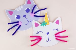 Kindergeburtstag Katzenparty! Bastelanleitung und Druckvorlage als PDF E-Book von shesmile DIY für Einladungskarten im Katzendesign zum Selberdrucken.