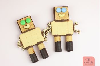 Roboter-Plätzchen für die Roboter-Party zum 3. Geburtstag