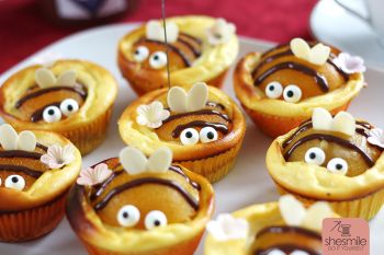Bienen-Käsekuchen-Muffins zum 2. Geburtstag backen