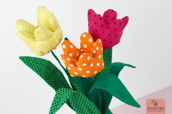 Einen Blumenstrauß "FriedaTulpe" aus Stoff nähen