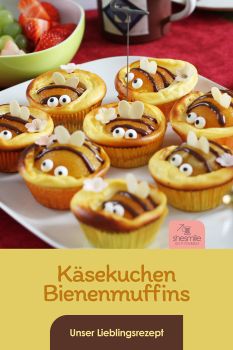 Bienen-Käsekuchen-Muffins zum 2. Geburtstag von Nele (Gebacken von shesmile)