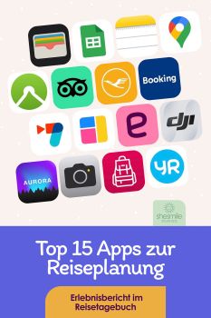 Pinterest-Pin: Top 15 App-Empfehlungen für die Reiseplanung (in Norwegen)