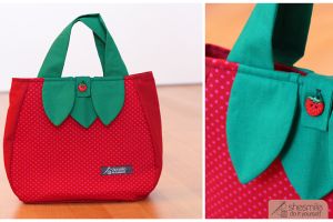 Kinder- und Damenhandtasche "Little Elli" im Erdbeer-Design