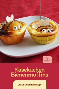 Bienen-Käsekuchen-Muffins zum 2. Geburtstag von Nele (Gebacken von shesmile)