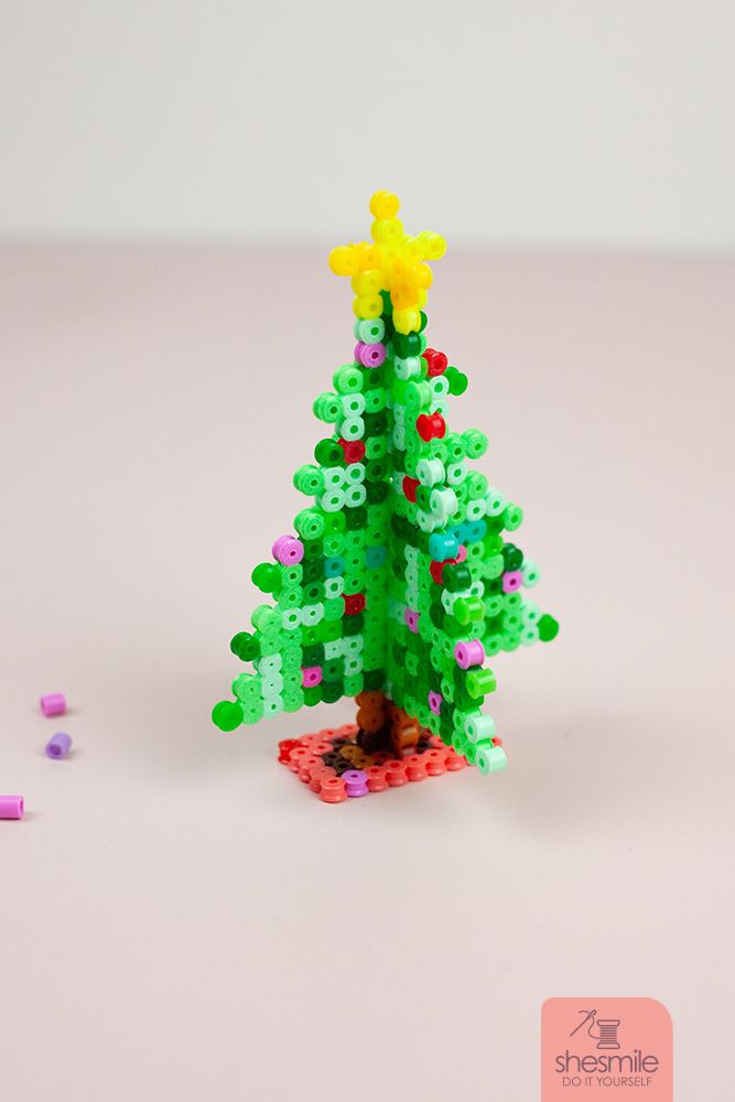 3D Weihnachtsbaum aus Bügelperlen