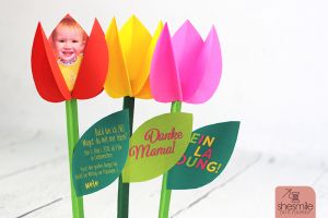Tulpen aus Papier (Bastelanleitung & Druckvorlage)